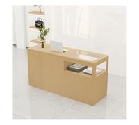 Modern Reception Desk with Tempered Glass Screen - Vintage Design for Retail Stores Stylish Customer Service Counter Contemporary Furniture for Business