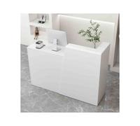 Modern Reception DeskCheckout Counter for Retail & Office - Modern Commercial Furniture for Efficient Customer Service & Professional Workspace,（White,RIGHT_140CM/55.1IN）