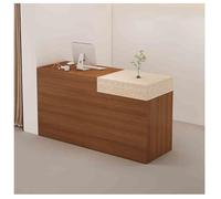Modern Reception DeskCompact Reception Desk for Small Spaces Office & Salon Counter Table Stylish Checkout & Lobby Furniture,（A,L-39.3x19.6x39.3in）