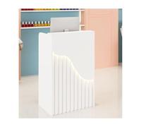 Modern Reception DeskModern Checkout Counter & Cashier Workstation for Retail Office - Space-Saving Welcome Unit for Efficient Customer Service,（White,60cm/23.6in）