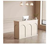 Modern Reception DeskModern Checkout Counter Table for Limited Spaces Stylish Front Desk for Retail Convenience & Clothing Stores,（B,31x19x39in）
