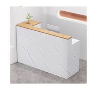 Modern Reception DeskModern L-Shaped Reception Desk with Lockable Drawers for Office Salon & Restaurant, Front Table for Stylish Reception Area,（Log,RIGHT_120CM/47.2IN）