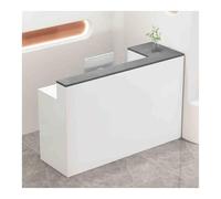 Modern Reception DeskModern Office Reception Desk Retail Checkout Counter Stylish Showcase Display Perfect for Clothing & Convenience Stores,（White Oak,LEFT_140CM）