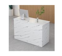Modern Reception DeskModern Retail Checkout Counter with Lockable Drawer & Storage Cabinet Front Desk Reception for Offices Hotels & Company Halls,（E,L120cm/47.2in）