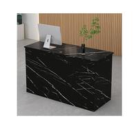 Modern Reception DeskModern Retail Checkout Counter with Lockable Drawer & Storage Cabinet Front Desk Reception for Offices Hotels & Company Halls,（D,L120cm/47.2in）