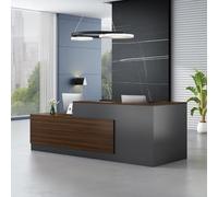Modern Reception DeskMultifunctionalCounter Cash Register Station for Salons & s Stylish CoffeeL Design (280 * 60 * 105CM)