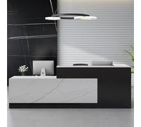 Modern Reception DeskMultifunctionalCounter Cash Register Station for Salons & s White (L 180x60x105CM) Stylish & Functional Design