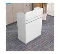 Modern Reception DeskPremium Solid Wood Podium Pulpit for Churches Multi-Function Floor Standing Lectern Dark Wooden Reception Desk,（White,80 * 40 * 105cm）