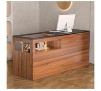 Modern Reception DeskRetail Reception Desk with Lockable Drawers, Checkout & Front Counter for Shop, Reception Room & Lobby,（A-2,R-39.3x23.6x35.4in）
