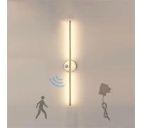 Modern Rechargeable LED Wall Light with Motion Sensor Wireless Battery-Powered Wall Lamp Aluminum Wall Light Fixture for Living Room (d-White Light 60cm) (Dorélumière Blanc 60cm)