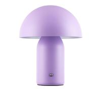Modern Rechargeable Mushroom Table Lamp with Touch Dimmer Button Happy Homewares Lilac 10 inches