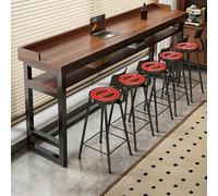 Modern Rectangle Bar Table - Walnut Wood Pub Table for Kitchen, Living Room & Cafe - Easy Assembly Coffee Table (140x30x104.1cm)