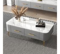 Modern Rectangle Coffee Table with 4 Legs, Simple Design for Living Room, Ideal for Coffee & Cocktail Use, Versatile TV Cabinet Combination