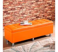 Modern Rectangle Storage Bench for Entryway & Living Room, Faux Leather Ottoman with Shoe Storage, Versatile Toy Chest & Footrest, 60x40x40cm (24x16x16inch)