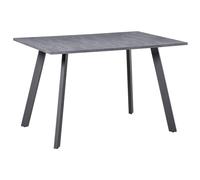 HOMCOM Modern Rectangular Dining Table w/ Metal Legs - Grey, Grey