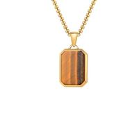 Modern Rectangular Necklace Distinctive Necklace Stainless Steel Texture Suitable For Trendy Parties And Everyday Wear Men Rectangular Pendant
