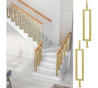 Modern Rectangular Stair Spindles - 2pcs 86cm Balusters for Interior/Exterior Staircase, Porch Railing, Wood & Composite Ground Banister Pickets