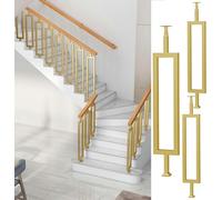 Modern Rectangular Stair Spindles - 3pcs Deck Step Balusters for Interior/Exterior Staircase Railing, Porch, Wood Floors & Composite Ground Banister (94cm/37in)