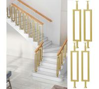 Modern Rectangular Stair Spindles - 4pcs 36.2in Deck & Porch Balusters for Interior/Exterior Railings, Ideal for Wood Floors & Composite Ground Banister Pickets
