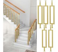 Modern Rectangular Stair Spindles - 5pcs 36.2in Balusters for Interior/Exterior Staircase, Porch Railing, Wood & Composite Ground Banister Pickets