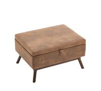 Modern Recular Sto Stool Upholstered Bench with Wooden Legs Versatile as Shoe Chan Stool Coffee Table or Footrest (Brown)