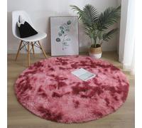 Modern Red Area Rug 245x245 cm Soft Washable Synthetic Fur NonSlip Backing Large Size for Living Room & Bedroom Stylish Design for Contemporary Decor