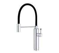 Modern Red Brass Kitchen Faucet with Single Handle and Single Hole Ceramic Valve Core, Hot and Cold Water Pull-Out Sink Mixer(G3/8/Chrome 02)