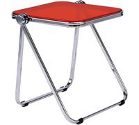 Modern Red Glass Side Table Foldable End Table for Living Room Bedroom & Nursery Stylish Small Coffee Table Versatile Furniture for Space Saving