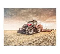 Modern Red Tractor During Seeding - Premium 200 pieces Puzzle - MyPuzzle special collection from Puzzle Galaxy