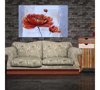 Modern Red White Flower Abstract Oil Painting on Canvas Pop Art Wall Picture For Living Room Sofa Cuadros Decor 30x45cm frame
