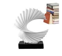 Modern Resin Wave Statue - Abstract oceans Sculpture Piece, Gold WHITE-ORNAMENT | Minimalist Decorative Accent Art Display Object, Elegant Coastal Home Decoration with Curved Design Form for Bedside