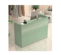Modern Retail Checkout Counter Table with Cable Management for Salon Office Clinic Store Home - Bean Green 120cm / 47.2in - Stylish Reception Furniture