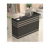 Modern Retail Checkout Counter Table with Cable Management - Reception Desk for Salon Office Store Clinic Home - Black 120cm/47.2in - Stylish & Functional