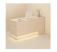Modern Retail Checkout Counter with LightStylish Reception Desk for Office Beauty Salon & Retail StoreFront Desk Table (G L90cm/35.4in)