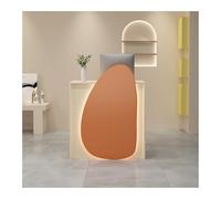 Modern Retail Checkout Counter with Lockable Drawer Office Reception Desk Front Counter for Salons & Shops Stylish Beige-ge Design 60cm/23.6in.