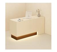 Modern Retail Counter with Light Checkout Reception Desk for Office Beauty Salon Retail StoreFront Desk Table (H: 90cm/35.4in)