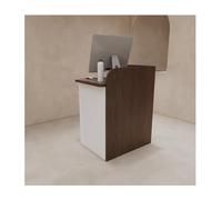 Modern Retail Counter with Lockable Drawer Small Wood Cashier Table for Checkout & Reception Ideal for Clothing Store and Retail Clinics (A1 L50cm/19.7in)