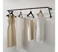Modern Retail Garment Display Rack, Wall-Mounted Clothes Bar for Boutique Store and Cloakroom Organization