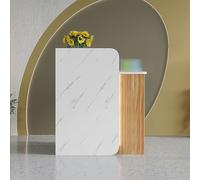 Modern Retail Reception Counter with Lights & Lockable Drawers - Stylish Welcome Desk for Office, Lobby, Beauty Salon & Supermarket (Yellow, 80x40x95cm)