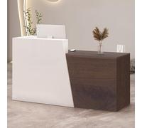 Modern Retail Reception Desk with Storage Anti Scratch Front Counter for Salon Boutique Cafe - Stylish & Easy Assembly Perfect for Customer Service Areas