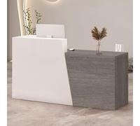 Modern Retail Reception Desk with Storage Stylish Counter for Salon Boutique Cafe - Scratch Resistant Front Easy Assembly Ideal for Business Environments
