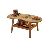 Modern Retro Double-Layer Solid Wood Coffee Table 100cm Gaming Center Table with Sturdy Legs Easy Assembly for Living Room & Lounge Stylish &Furniture