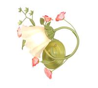 Modern Retro Flower Glass Wall Sconce Green Branch Leaf Design Wall Lamp with Frost Glass Shade, Nordic Home Decor Lighting Fixture E27 French Ceramic Rose Art Wall Sconce for Livi