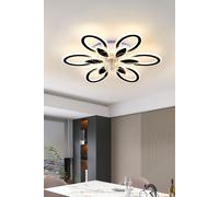 Modern RGB LED Ceiling Fan Light with Remote Control Living and Home Black One Size