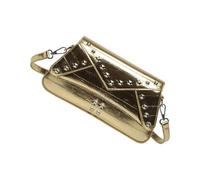 Modern Rivet Crossbody Bag with Adjusatble Strap PU Leather Shoulder Purse for Parties Festivals and Everyday Use, Gold