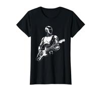 Modern Robot Guitarist Sci-Fi Music A.I. Design Value Graphic T-Shirt, Women, Black, XL