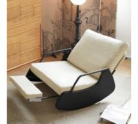 Modern Rocking Chair For Living Room Bedroom Offices Lounge Recliner Upholstered Relax Rocker Armchair Nursing Rocking Chair Solid Wood Frame