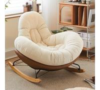 Modern Rocking Chair for Nursery & Living Room - Adjustable High Back Glider Metal Rocking Chair for Front Porch, Patio, Garden & Yard - Stylish Indoor Comfort