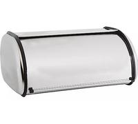 Modern Roll Top Bread Bin, Stainless Steel, White and Black, Kitchen Storage Container