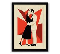 Modern Romance in Geometry Art Deco Framed Wall Art Print A3 (42×29.7cm) Black, Wall Decor for Living Room, Bedroom, Office & Home, Ready to Hang, Art Gift